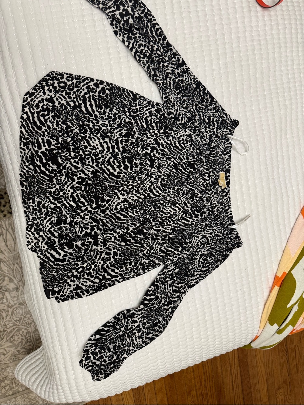 Michael Kors Black & White Animal Print Blouse